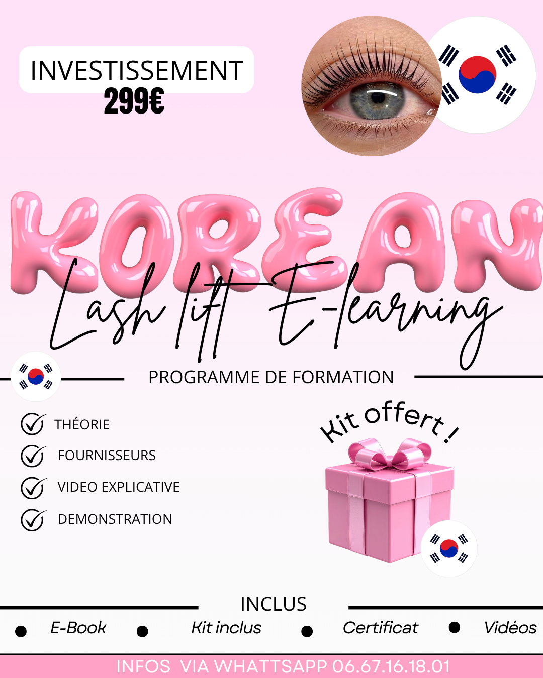 Formation Korean lash lift - En ligne (kit offert 🇰🇷)