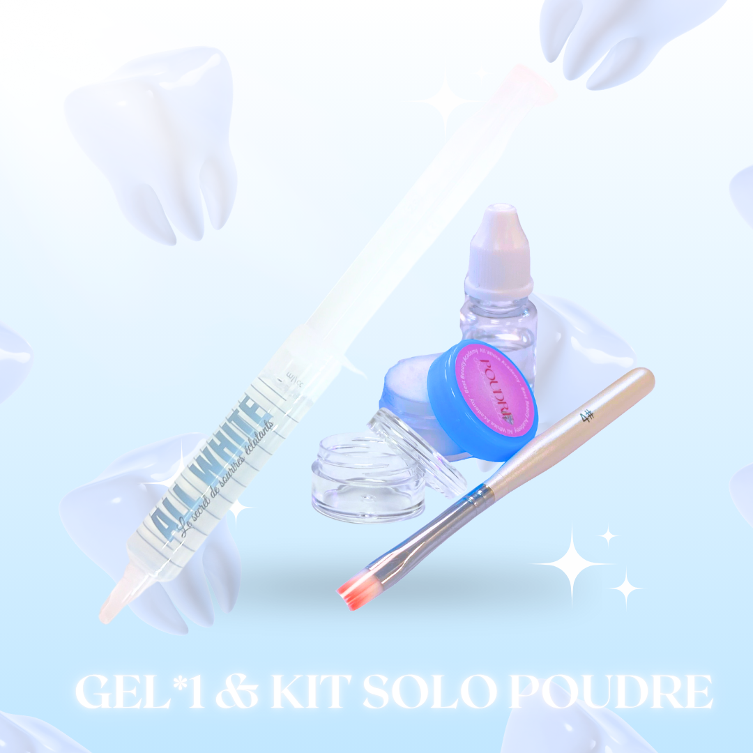 Pack Blanchiment Dentaire – Gel 10 ml + Kit Poudre Solo